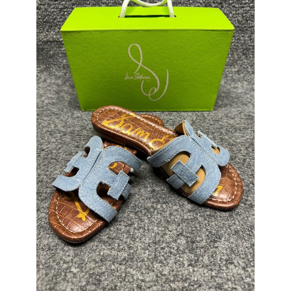 Sam Edelman Unisex-Child Valeri Mini Slide Sandal Saddle Jean Size 1